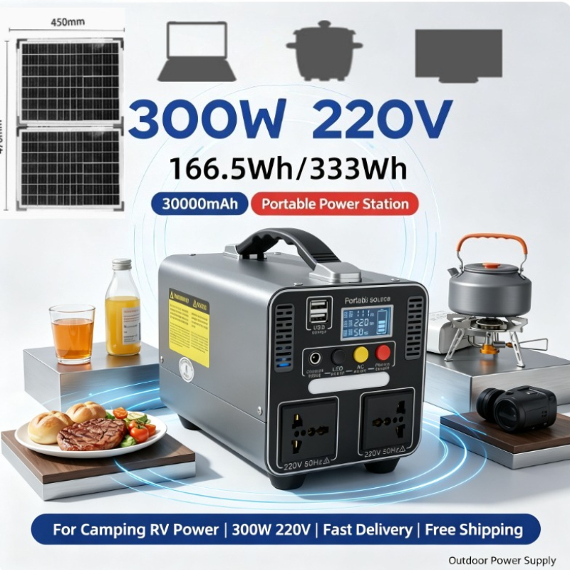Solar Emergency Charger - Estação de Energia Portátil 300W 333Wh,