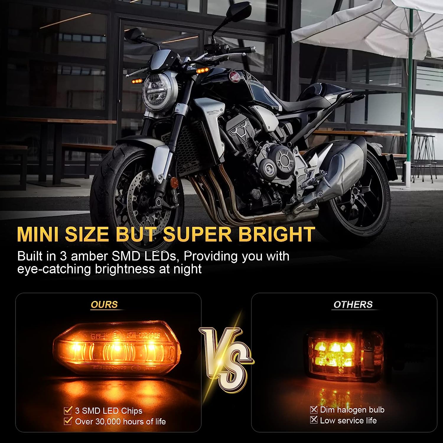 2/4 pçs 8mm mini motocicleta l - Sos Light Strobe avaliação e preço